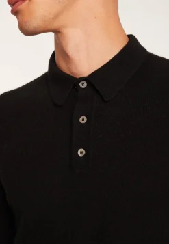 Montagut Pulls-Pull col polo en cachemire - Emerson 01-Noir