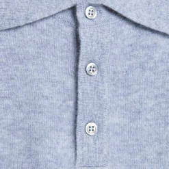 Montagut Les Incontournables-Pull col polo en cachemire - Franklin 11-Gris clair
