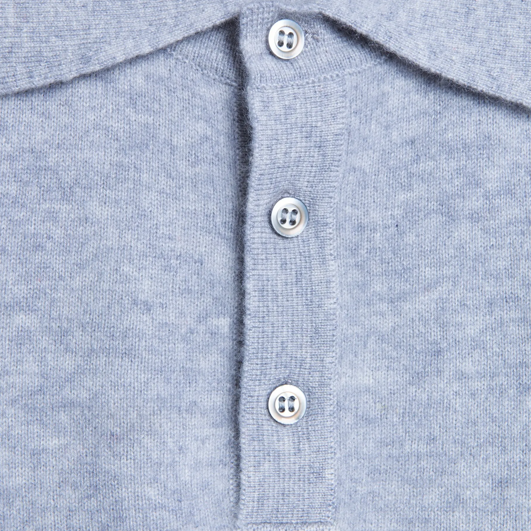 Montagut Les Incontournables-Pull col polo en cachemire - Franklin 11-Gris clair