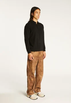 Montagut Pulls-Pull col polo en cachemire - Emerson 01-Noir