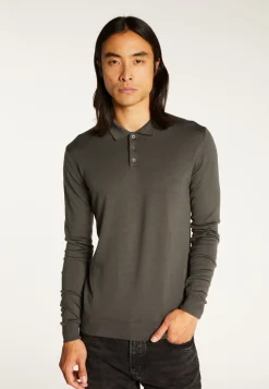 Montagut Pulls-Pull col polo en laine mérinos - Eni 10-Gris foncé