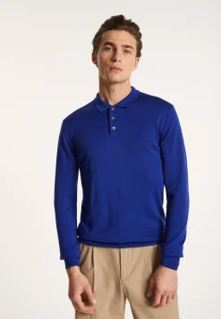 Montagut Pulls-Pull col polo en laine mérinos - Eni 48-Bleu roi