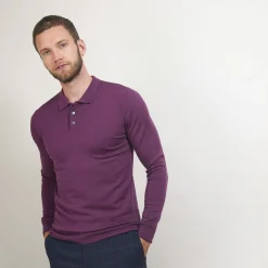 Montagut Pulls-Pull col polo en laine mérinos - Eni 52-Rouge