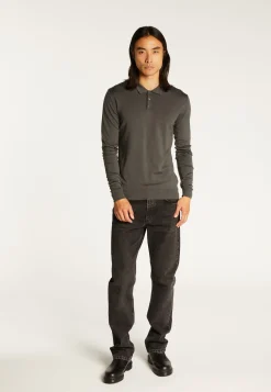 Montagut Pulls-Pull col polo en laine mérinos - Eni 10-Gris foncé