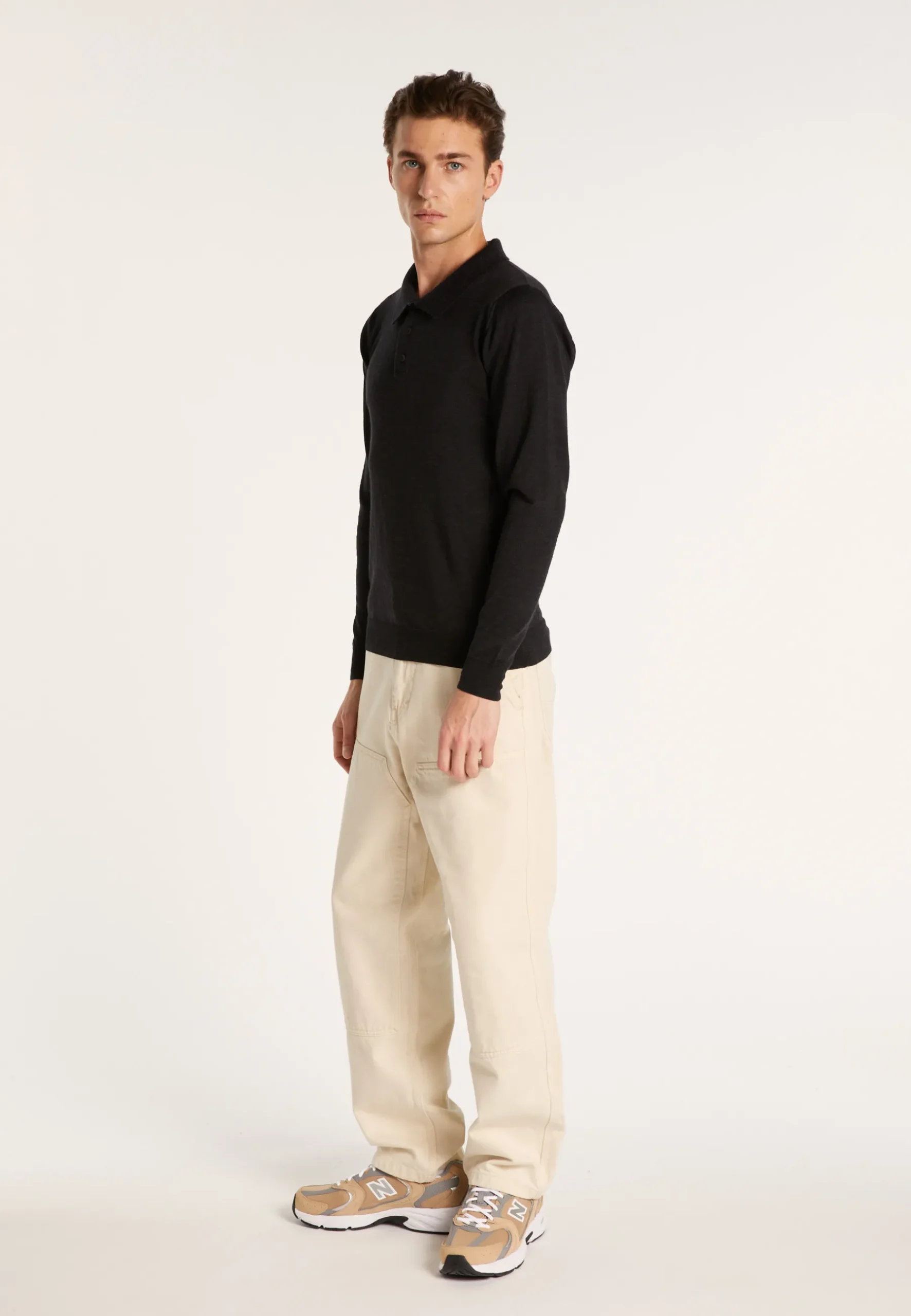 Montagut Pulls-Pull col polo en laine mérinos - Eni 10-Gris foncé