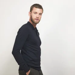 Montagut Pulls-Pull col polo en laine mérinos - Eni 01-Noir