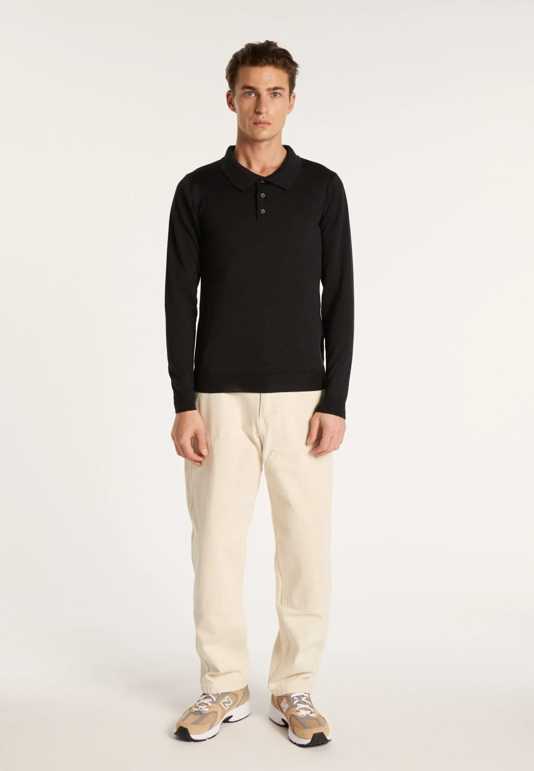 Montagut Pulls-Pull col polo en laine mérinos - Eni 10-Gris foncé