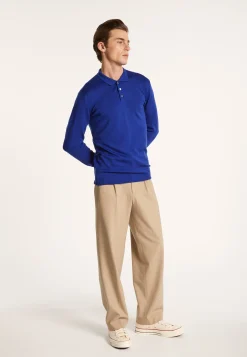 Montagut Pulls-Pull col polo en laine mérinos - Eni 48-Bleu roi