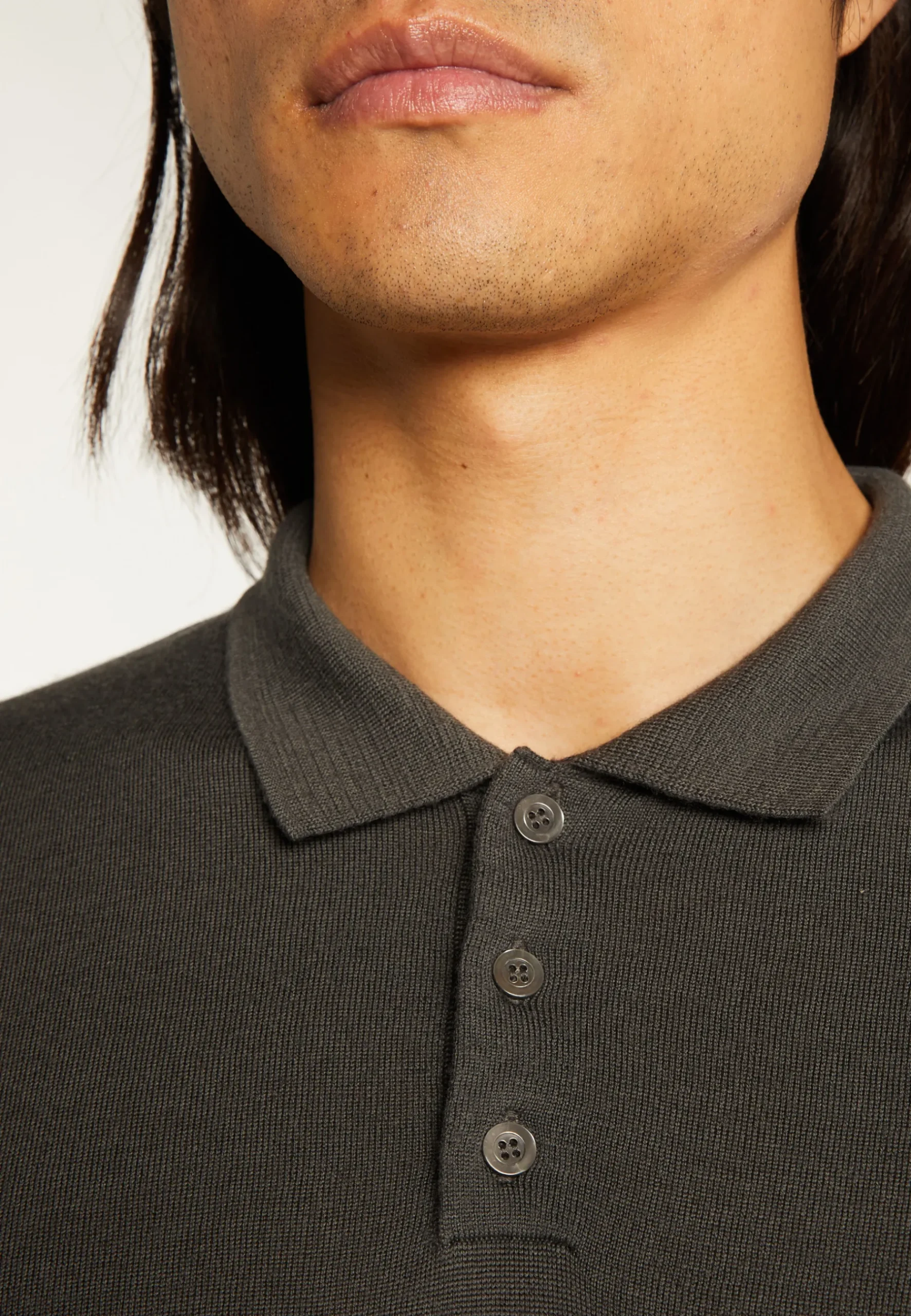 Montagut Pulls-Pull col polo en laine mérinos - Eni 10-Gris foncé