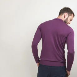 Montagut Pulls-Pull col polo en laine mérinos - Eni 52-Rouge