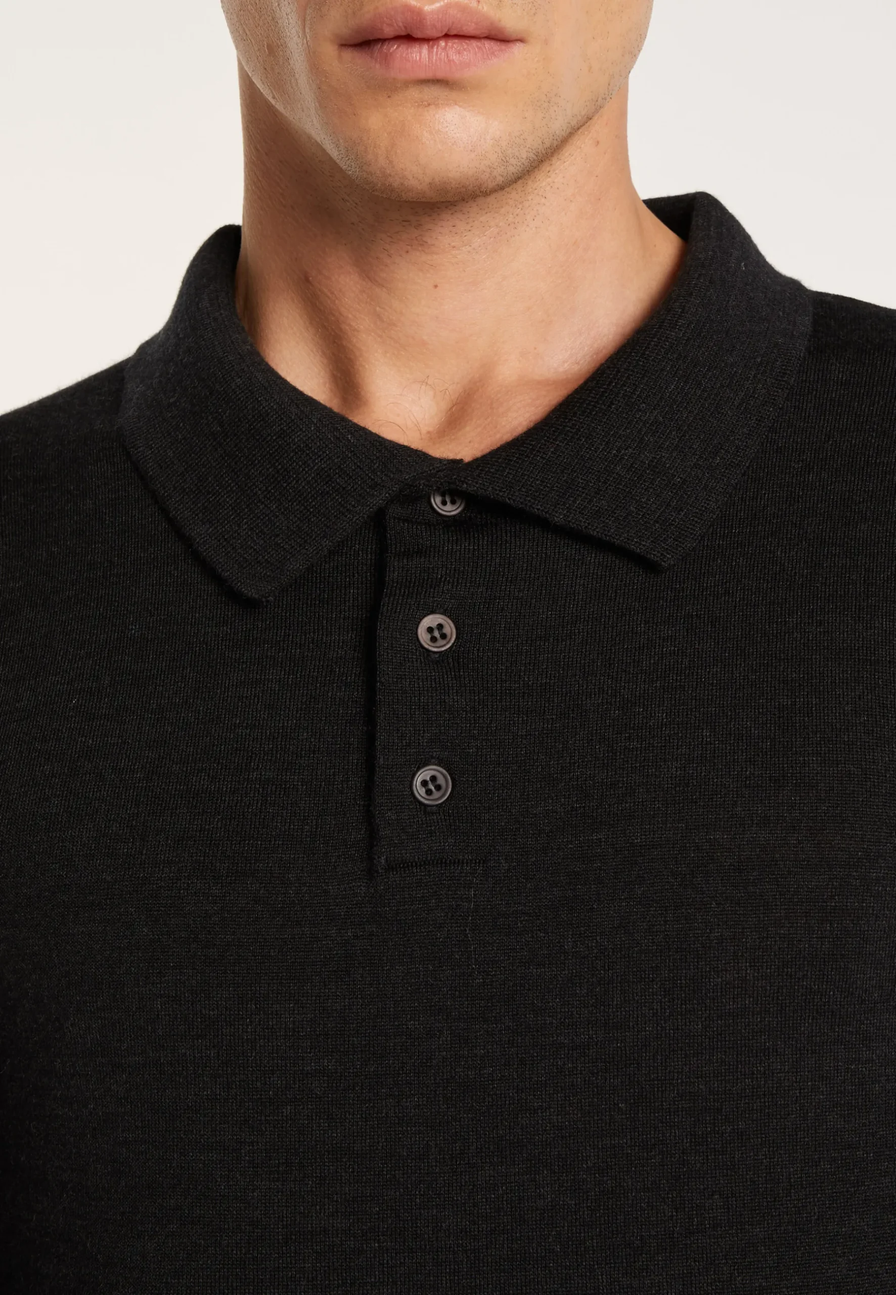 Montagut Pulls-Pull col polo en laine mérinos - Eni 10-Gris foncé