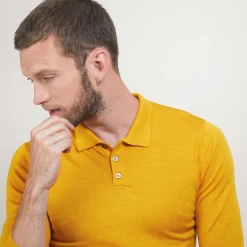 Montagut Pulls-Pull col polo en laine mérinos - Eni 52-Rouge