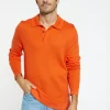Montagut Pulls-Pull col polo laine mérinos - Sidney 15-Orange