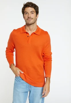 Montagut Pulls-Pull col polo laine mérinos - Sidney 15-Orange