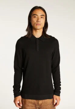 Montagut Pulls-Pull col polo laine mérinos - Sidney 01-Noir