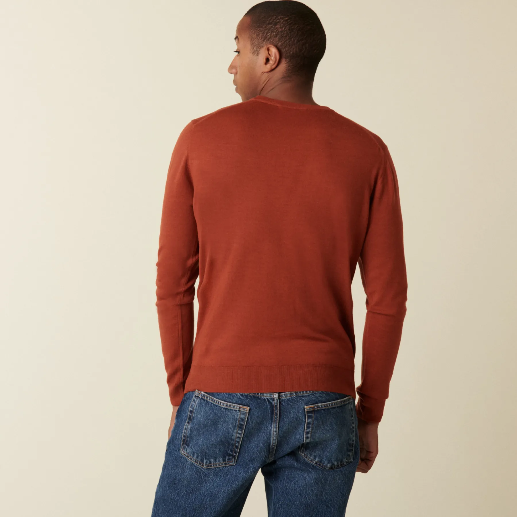 Montagut Pulls-Pull col rond avec logo en laine mérinos - Eddie 92-Rouille