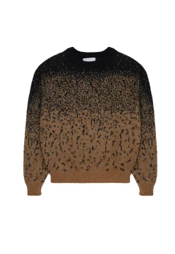 Montagut Pulls-Pull col rond bicolore en mohair - Figaro 01-Noir