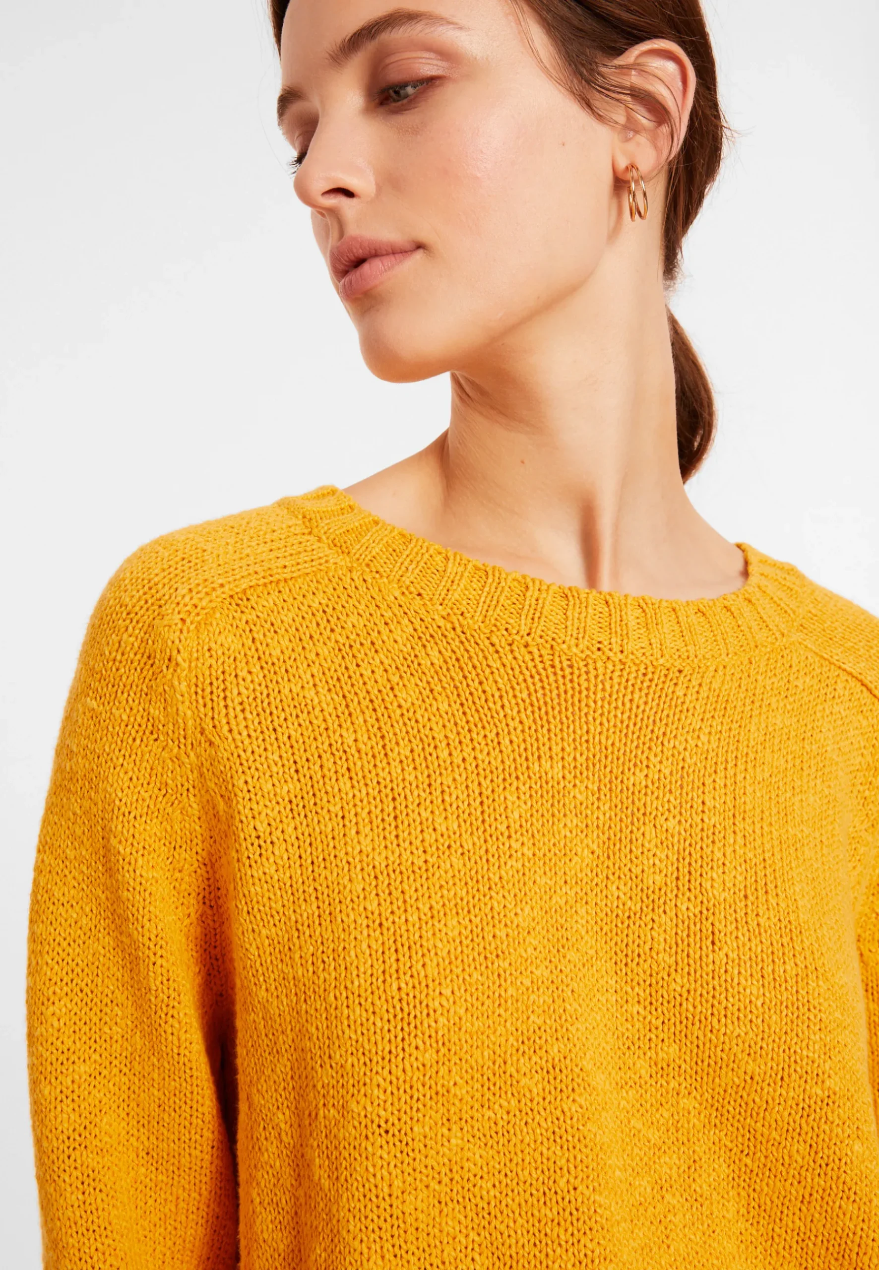 Montagut Pulls-Pull col rond coton et lin - Mick 08-Jaune