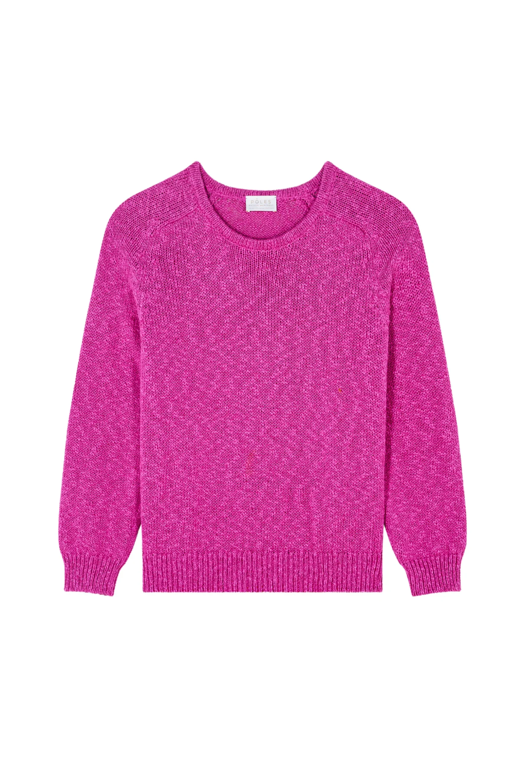Montagut Pulls-Pull col rond coton et lin - Nicky 26-Rose foncé