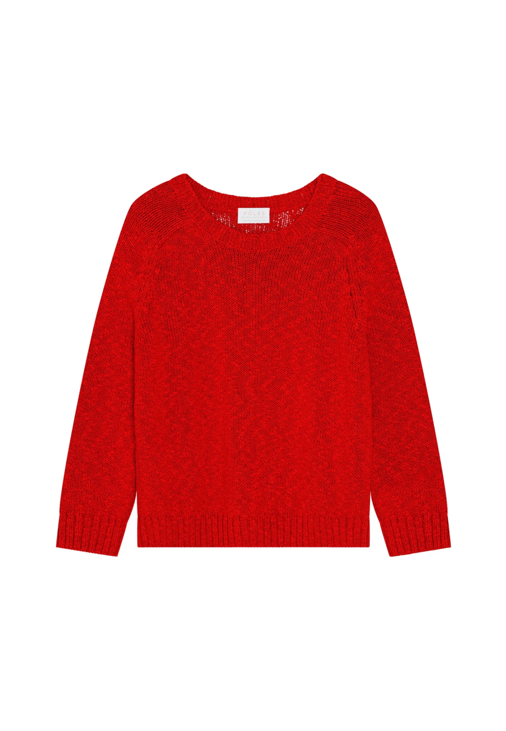Montagut Pulls-Pull col rond coton et lin - Mick 52-Rouge