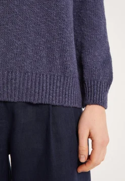 Montagut Pulls-Pull col rond coton et lin - Nicky 03-Bleu foncé