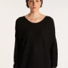Montagut Pulls-Pull col rond en cachemire lin - Ambre 01-Noir