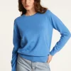 Montagut Les Incontournables-Pull col rond en cachemire - Abeline 06-Bleu moyen