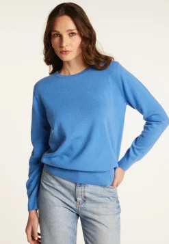Montagut Les Incontournables-Pull col rond en cachemire - Abeline 06-Bleu moyen