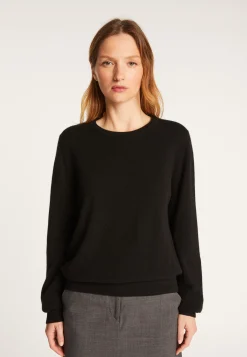 Montagut Les Incontournables-Pull col rond en cachemire - Abeline 01-Noir