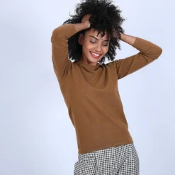 Montagut Les Incontournables-Pull col rond en cachemire - Evana 88-Camel
