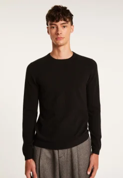 Montagut Les Incontournables-Pull col rond en cachemire - Evain 01-Noir