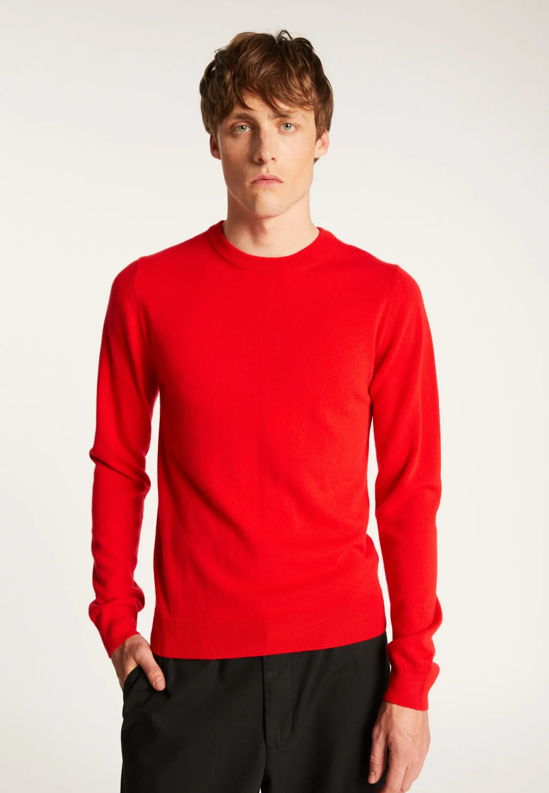 Montagut Pulls-Pull col rond en cachemire - Evain 52-Rouge