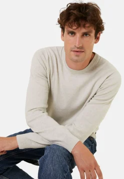 Montagut Pulls-Pull col rond en cachemire - Evain 11-Gris clair