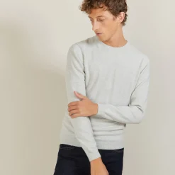 Montagut Pulls | Les Incontournables-Pull col rond en cachemire - Evain 11-Gris clair
