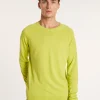 Montagut Pulls-Pull col rond en cachemire et lin - Bandit 90-Vert anis