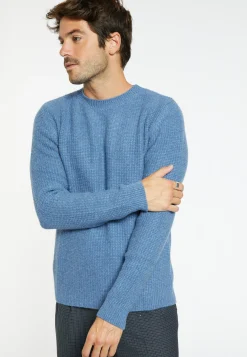 Montagut Pulls-Pull col rond en cachemire 4 fils - Liverpool 06-Bleu moyen