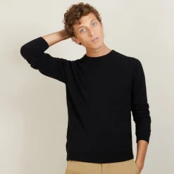 Montagut Pulls-Pull col rond en cachemire - Evain 01-Noir