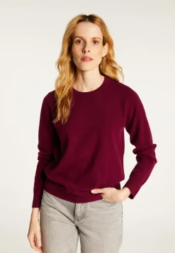 Montagut Les Incontournables-Pull col rond en cachemire - Abeline 51-Bordeaux