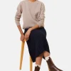 Montagut Les Incontournables-Pull col rond en cachemire - Abeline 14-Beige foncé