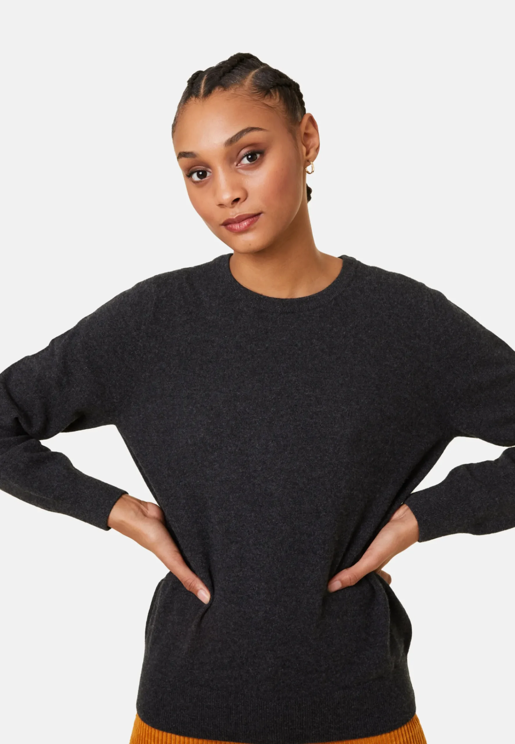 Montagut Les Incontournables-Pull col rond en cachemire - Abeline 10-Gris foncé