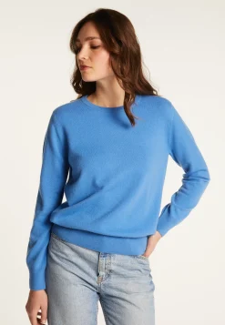 Montagut Les Incontournables-Pull col rond en cachemire - Abeline 06-Bleu moyen