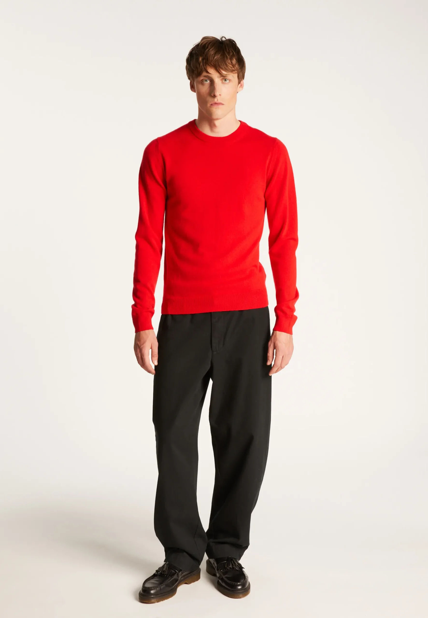 Montagut Pulls-Pull col rond en cachemire - Evain 52-Rouge
