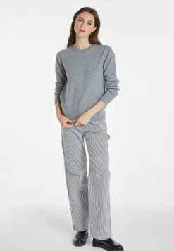 Montagut Les Incontournables-Pull col rond en cachemire - Abeline 09-Gris moyen