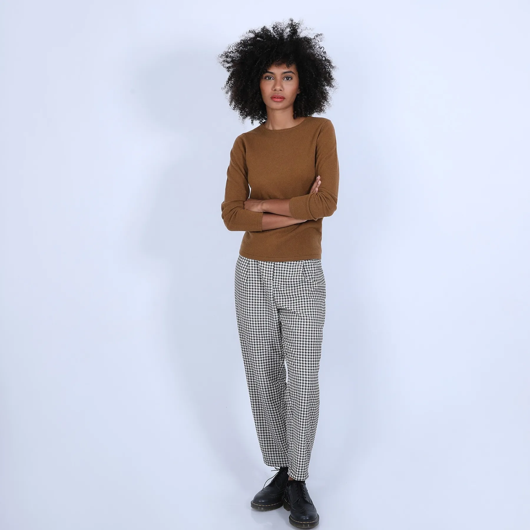 Montagut Les Incontournables-Pull col rond en cachemire - Evana 88-Camel