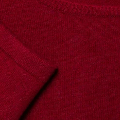 Montagut Les Incontournables-Pull col rond en cachemire - Evana 20-Rouge foncé