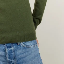 Montagut Pulls-Pull col rond en cachemire - Evain 83-Kaki