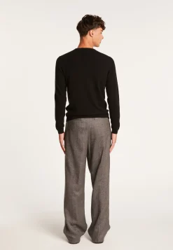Montagut Les Incontournables-Pull col rond en cachemire - Evain 01-Noir