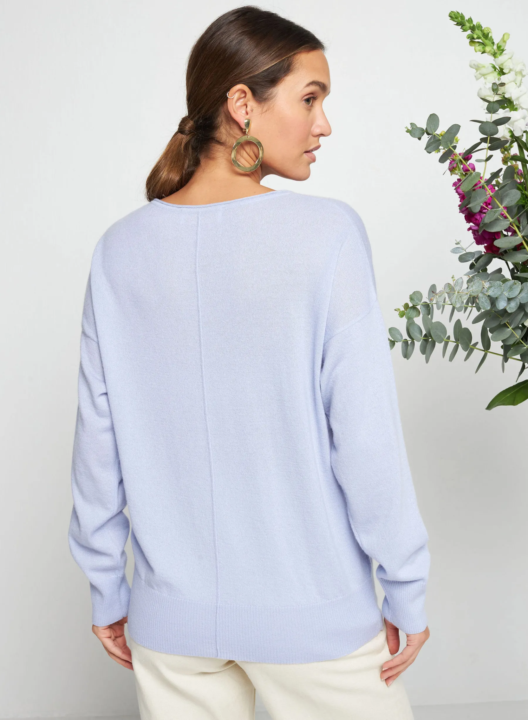 Montagut Pulls-Pull col rond en cachemire light - Soraya 04-Bleu clair