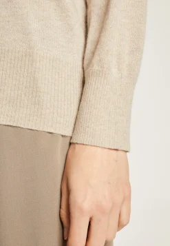 Montagut Pulls-Pull col rond en cachemire light - Soraya 13-Beige moyen