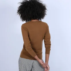 Montagut Les Incontournables-Pull col rond en cachemire - Evana 88-Camel